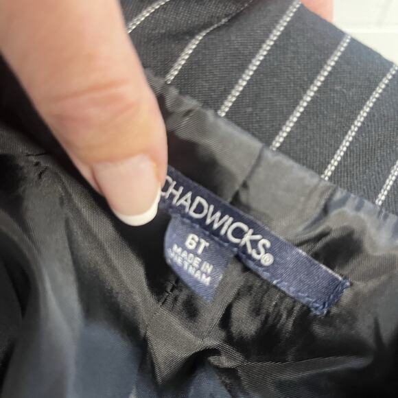 Chadwick's Blazer Jacket size 6 Tall Black Pinstripe Career Church Professional - Picture 9 of 9